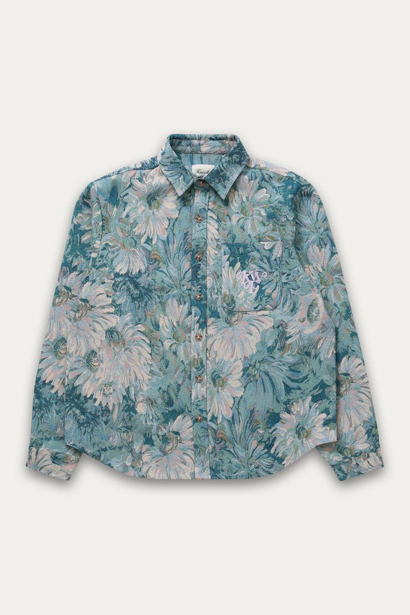 Kuwalla Floral Watercolor Tapestry Shirt