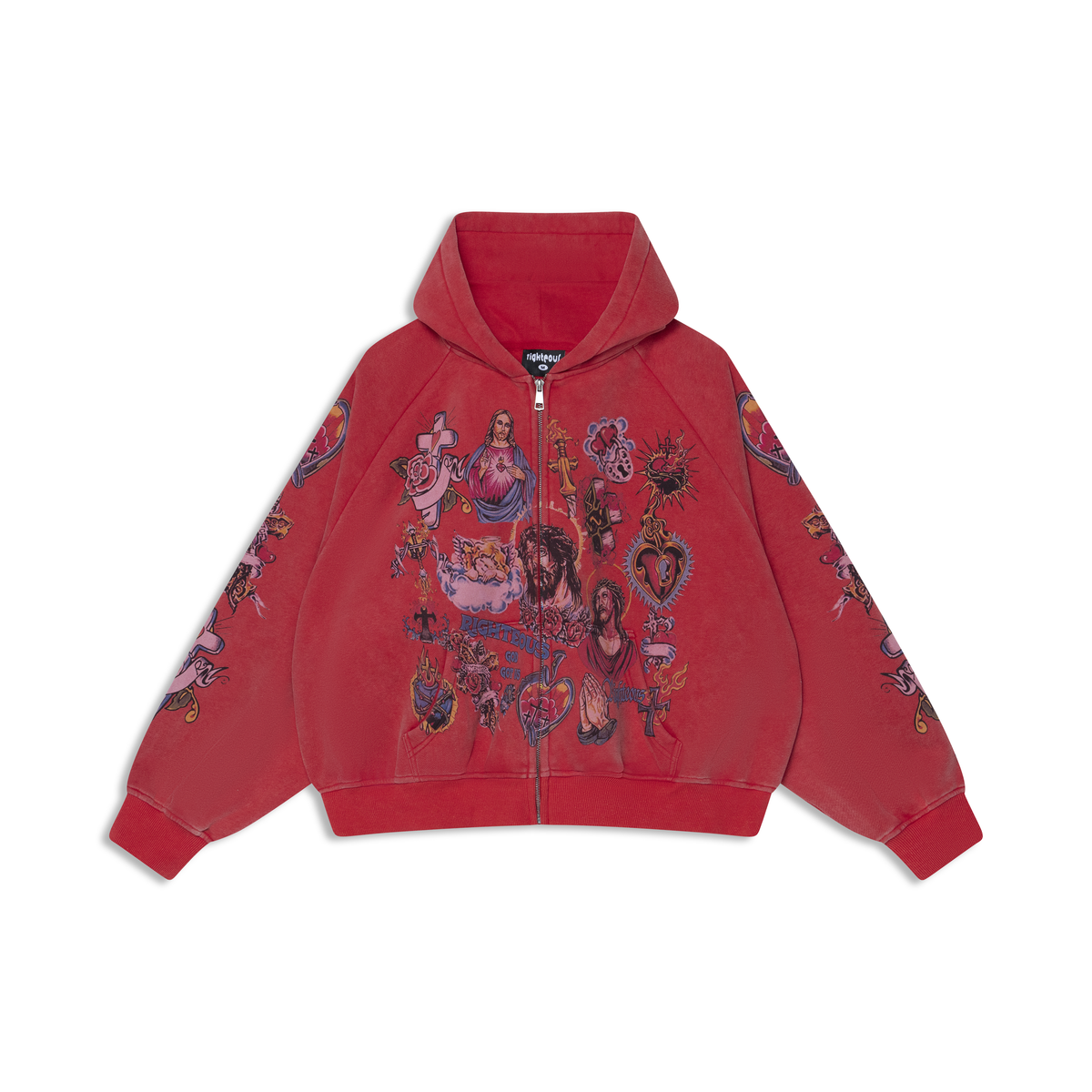 We Are Righteous Risen King Cropped Zip Hoodie
