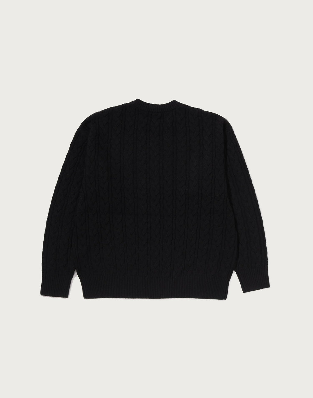 ONE POINT CABLE KNIT CREWNECK SWEATSHIRT MENS