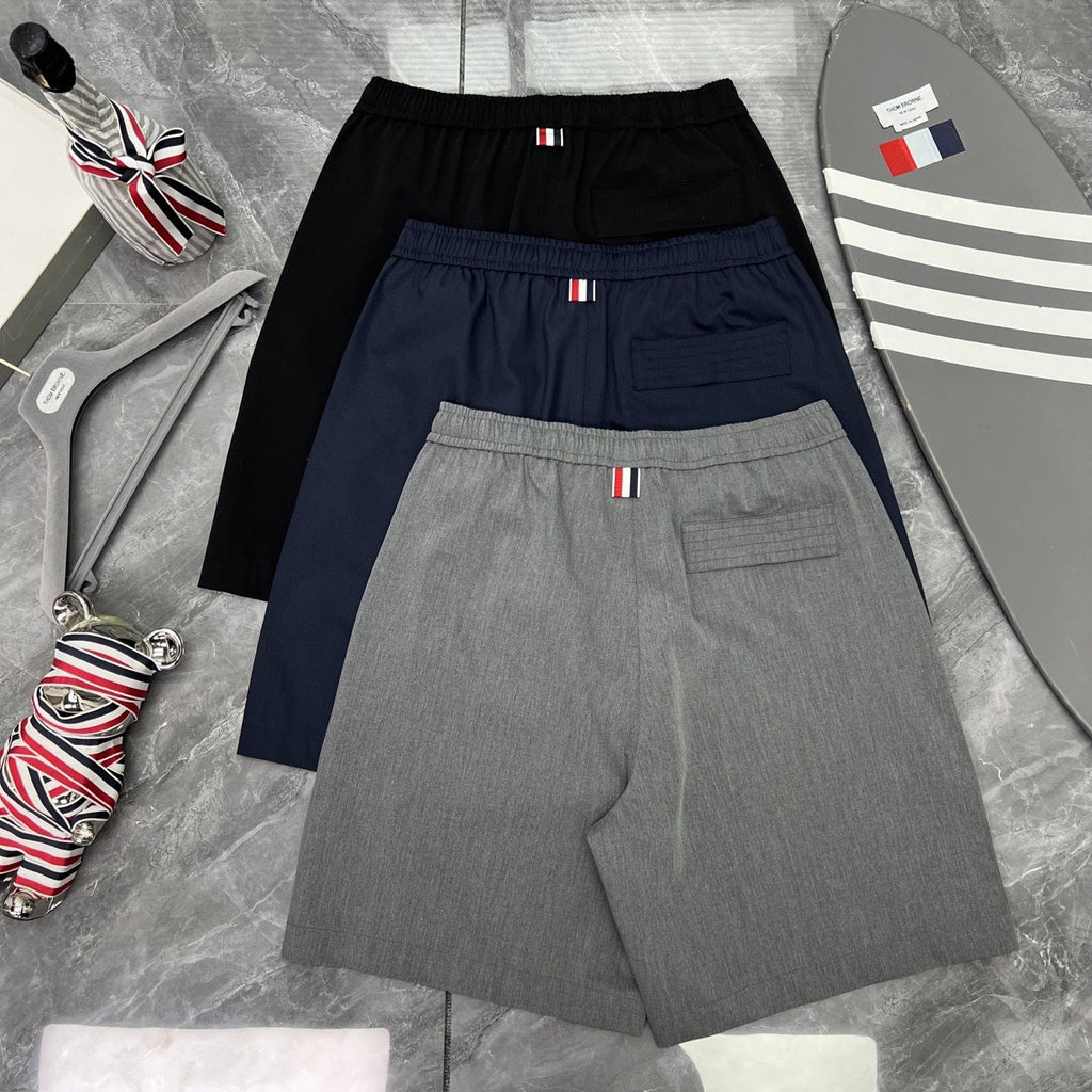 Thom Browne Solid Color Drawstring Casual Shorts