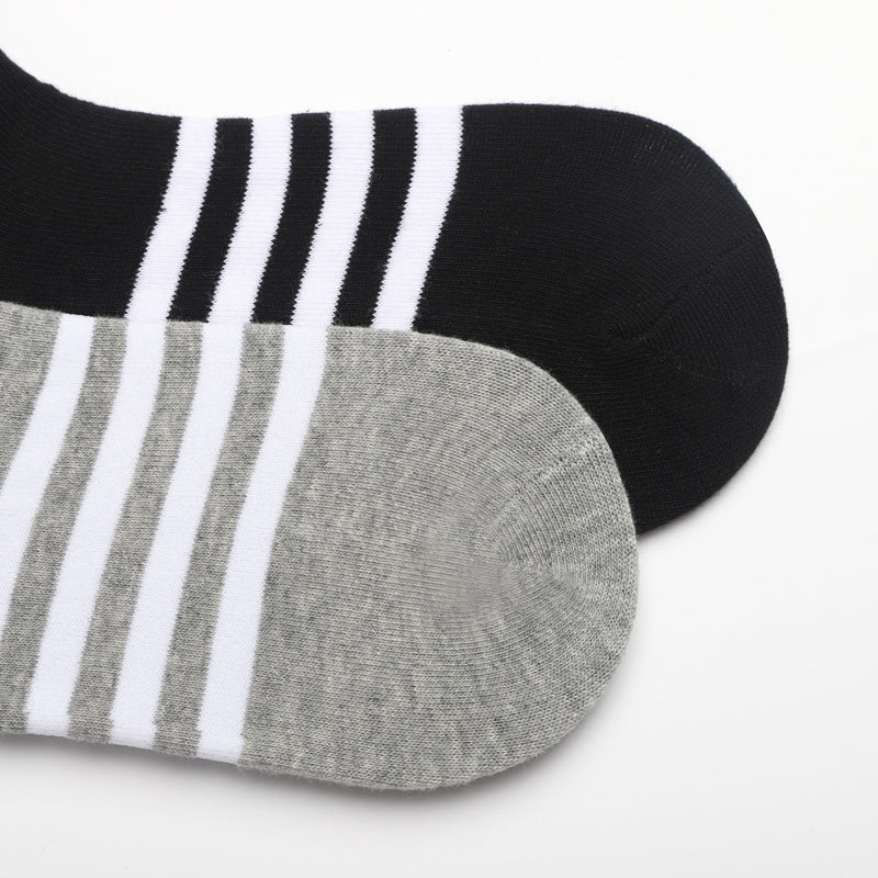Four-bar striped boat socks