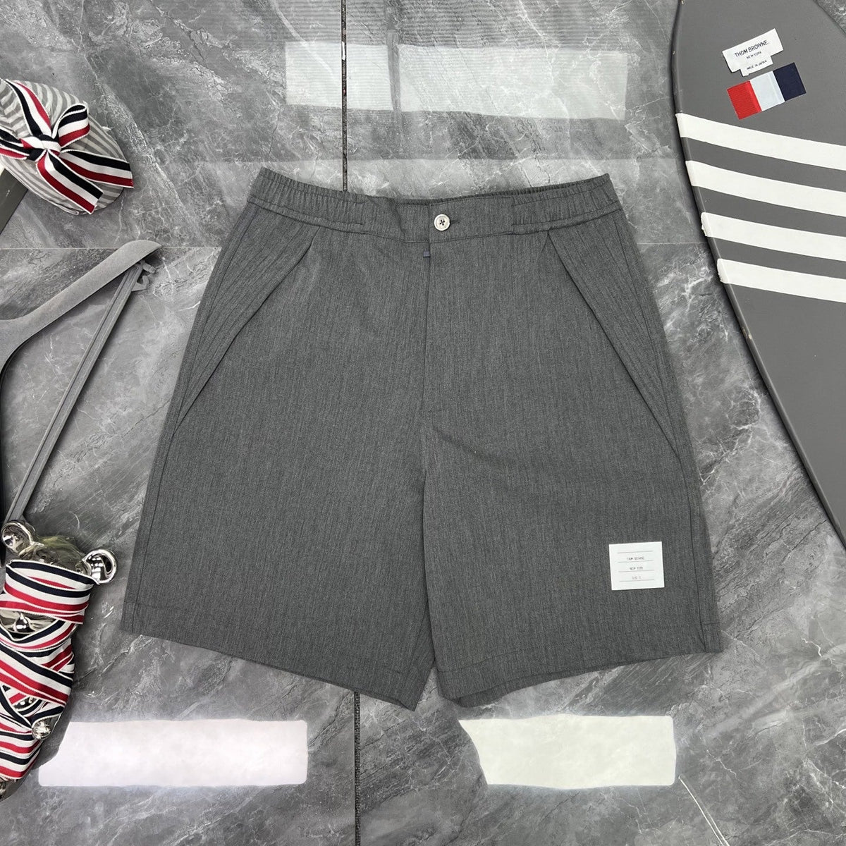 Thom Browne Solid Color Drawstring Casual Shorts