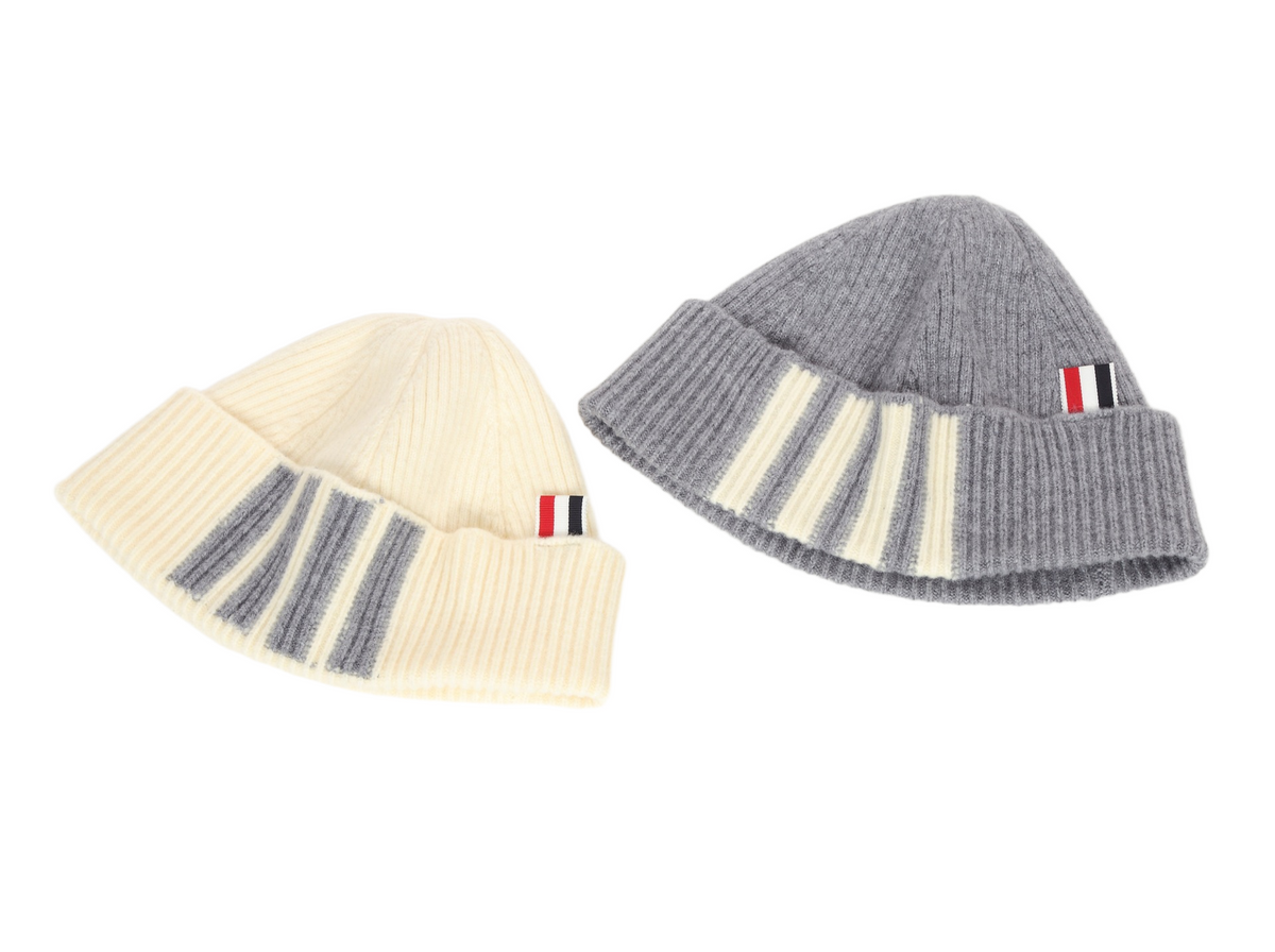 Four stripes scarf hat autumn and winter