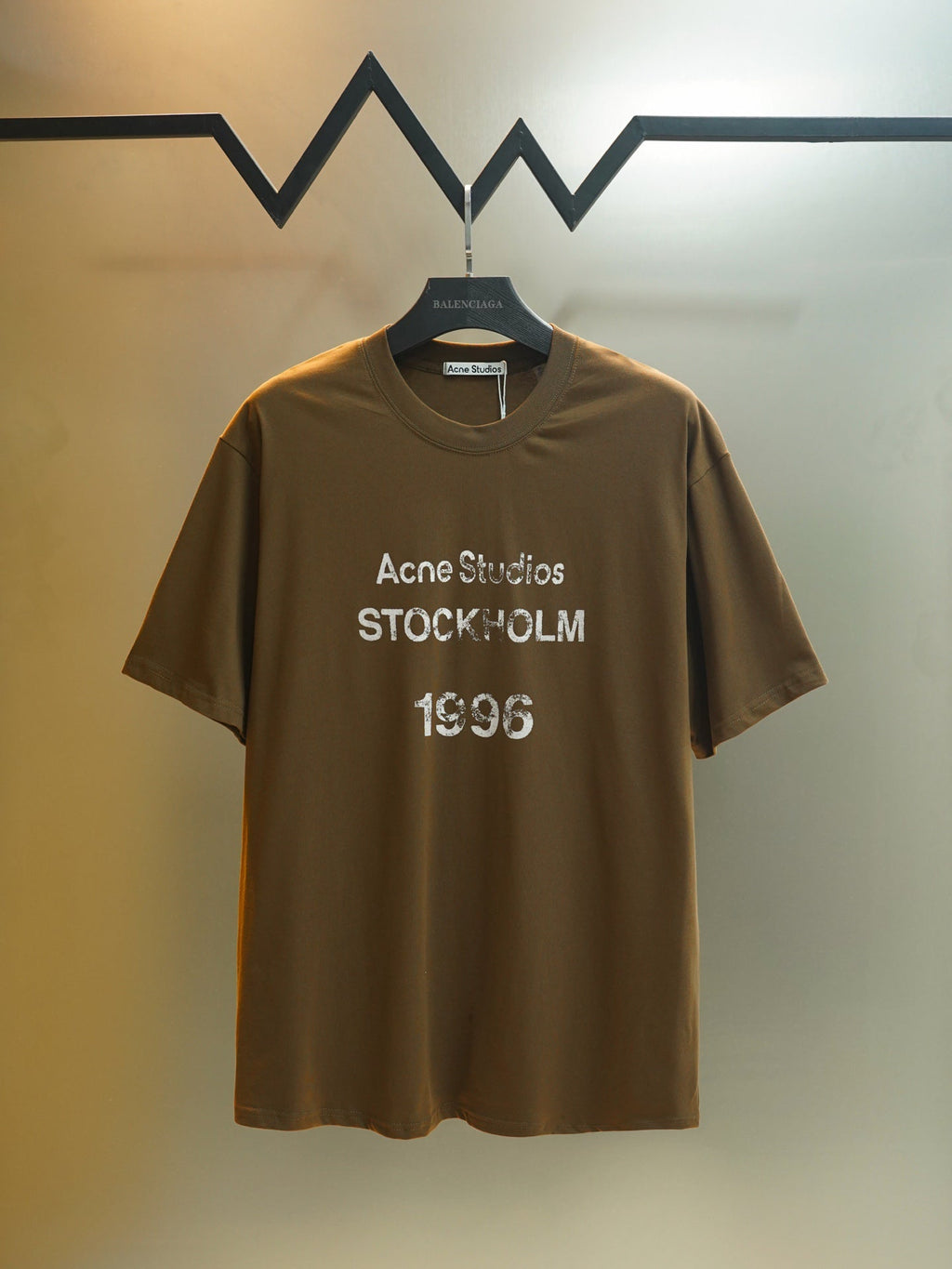 Acne Studios Stockholm 1996 Distressed Text‑Print Crew‑Neck Short‑Sleeve T‑Shirt