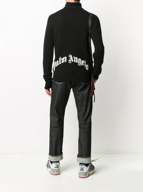 Palm Angels logo turtleneck jumper