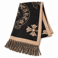Chrome Hearts Style Cross Emblem Fringe Scarf
