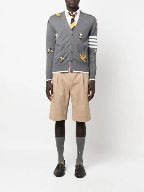 Thom Browne 4-Bar stripe intarsia-patterned cardigan