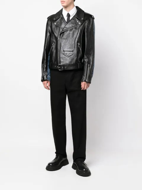 Alexander McQueen panelled biker jacket