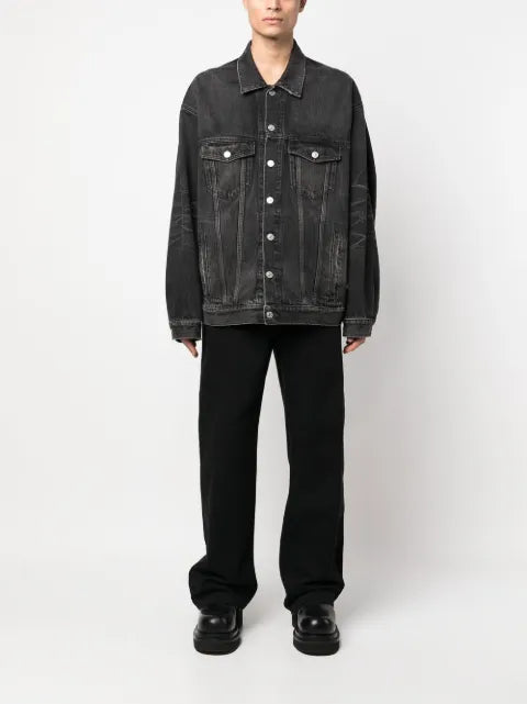 Balenciaga logo-print denim jacket