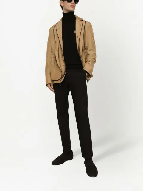 Dolce & Gabbana logo-tag roll-neck wool jumper