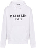 Balmain Paris Logo Printed Hoodie in White