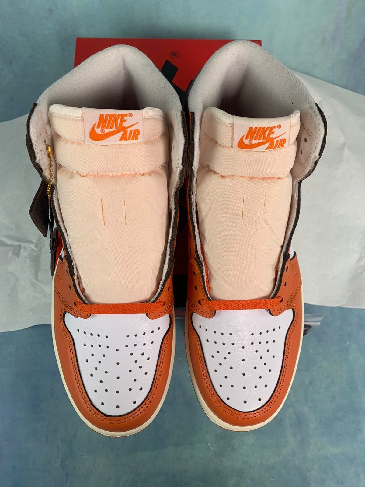 Air Jordan 1 High White-Orange Unisex Sneakers