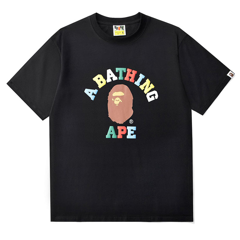 BAPE Color Camo College Ape Head Men's T-Shirt - Black