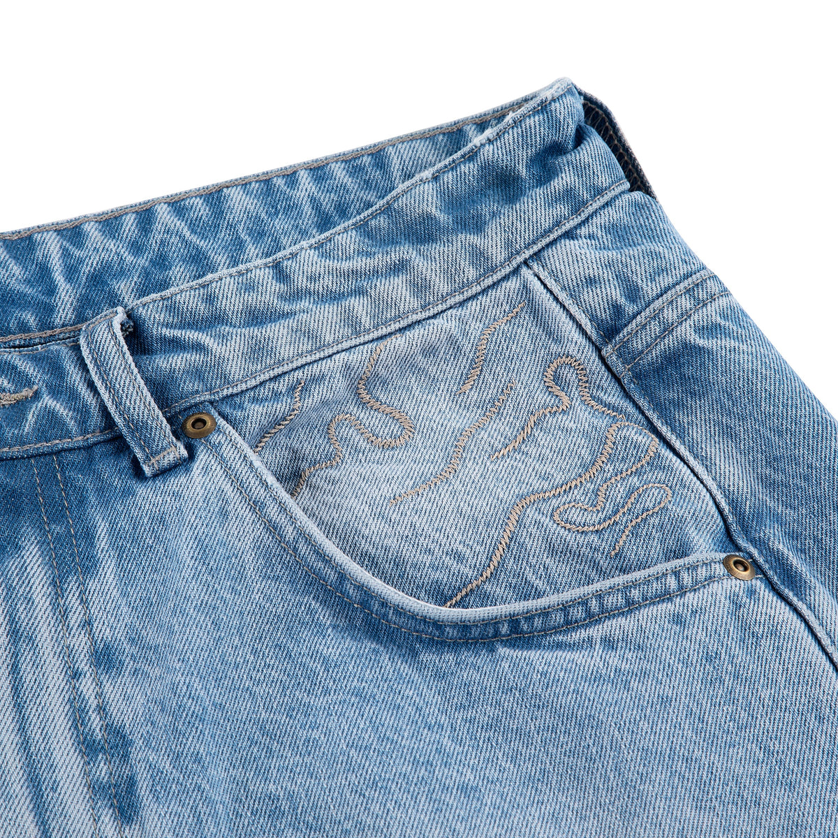 "yasmin v3" Jorts blue updated fit