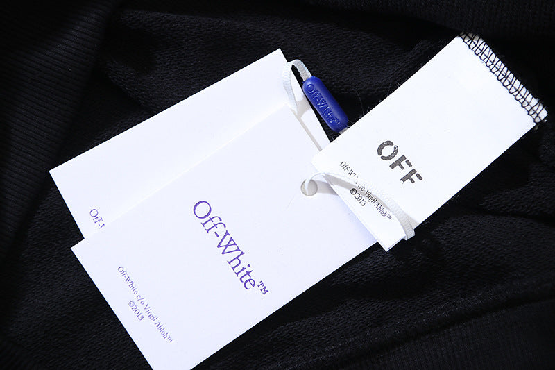 Off-White Logo Drawstring Hoodie — Grey / Black / White