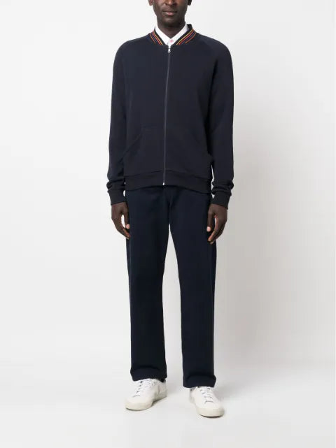 Paul Smith cotton 'Artist Stripe' zip lounge top