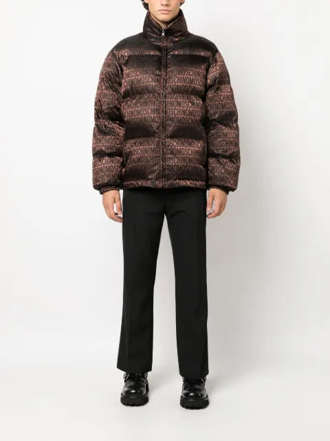 Moschino monogram-pattern puffer jacket
