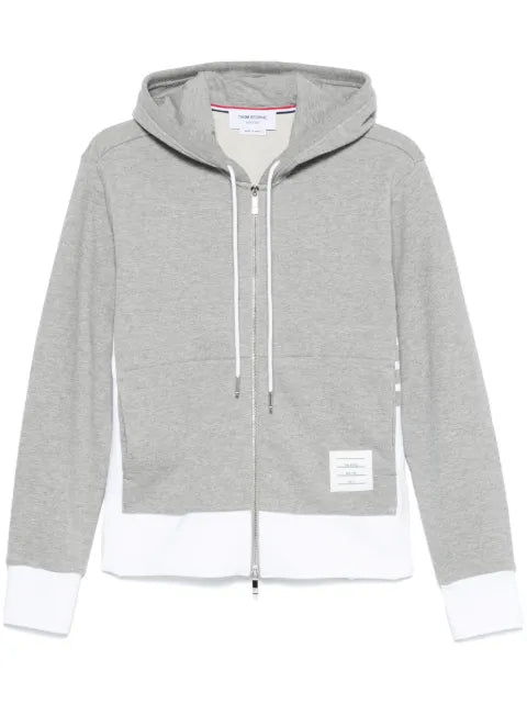 Thom Browne loopback 4-Bar zip-up hoodie