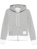 Thom Browne loopback 4-Bar zip-up hoodie