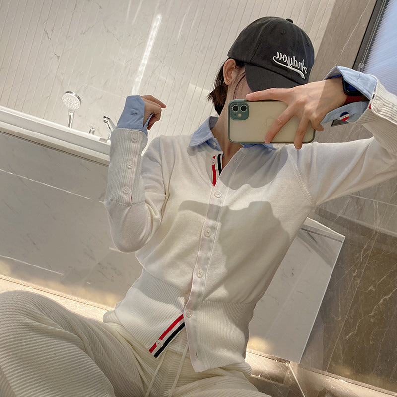 Thom Browne Ladies fake two piece cardigan