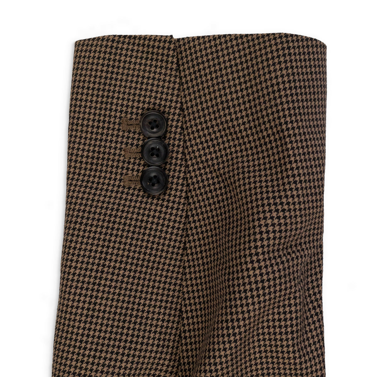 BROWN HOUNDSTOOTH NOTCH LAPEL BLAZER