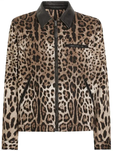 Dolce & Gabbana leopard-print bomber jacket
