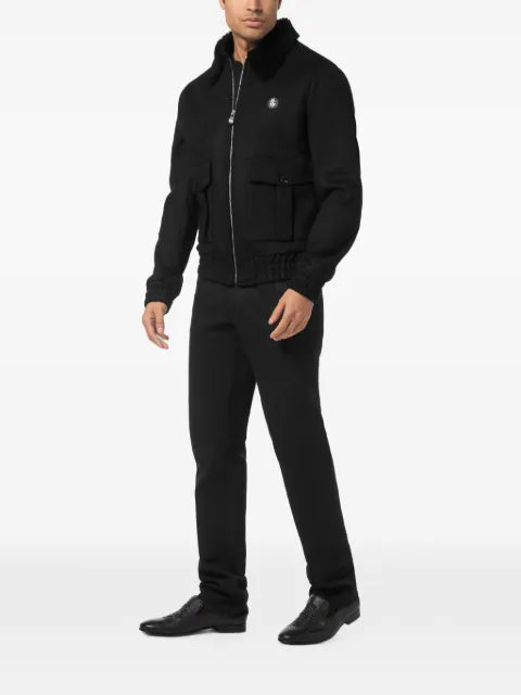 Billionaire shearling wool bomber jacket