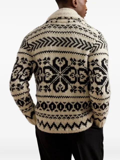 Ralph Lauren Purple Label shawl-collar jacquard cardigan