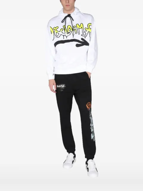 DISCLAIMER drawstring graphic hoodie