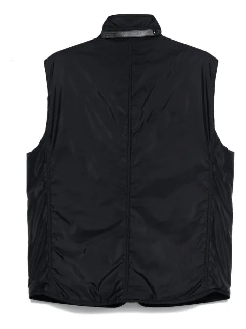 TOM FORD leather-trimmed zip-front vest
