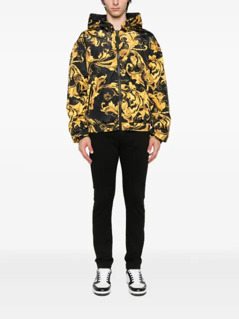 Versace Jeans Couture baroque-print hooded jacket