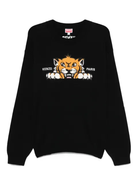 Kenzo embroidered-tiger crew-neck sweater