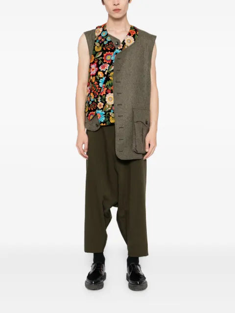 Comme des Garçons Homme Plus floral-embroidered gilet