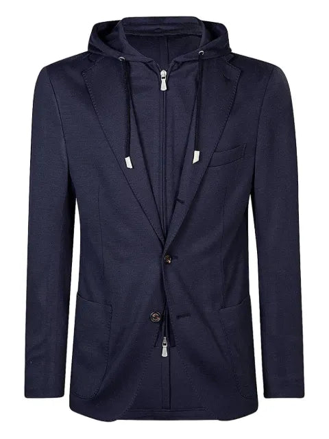 Eleventy hooded single-breasted blazer