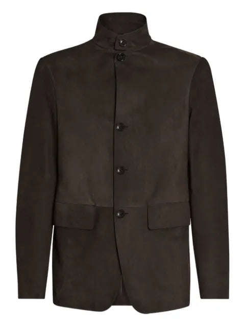 Zegna SECONDSKIN Il buttoned leather jacket