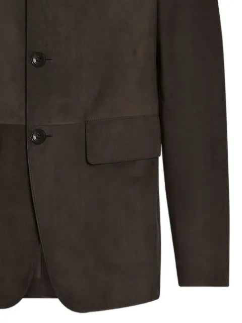 Zegna SECONDSKIN Il buttoned leather jacket