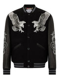 Philipp Plein leather-sleeves bomber jacket