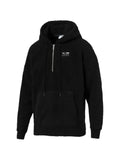 PUMA logo-patch fleece hoodie