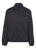 Prada logo-plaque button-up jacket