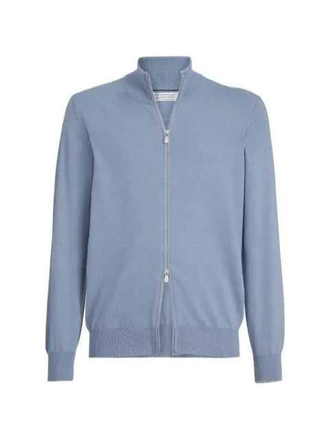 Brunello Cucinelli cashmere turtleneck cardigan with zipper