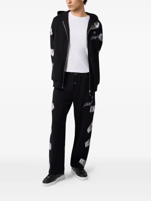 Philipp Plein crystal-embellished Dollar hoodie