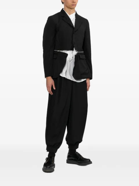 Black Comme Des Garçons zip-detail blazer
