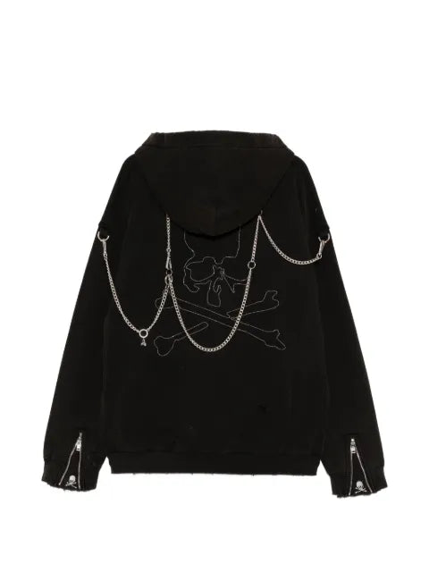 Mastermind World distressed zip-up hoodie