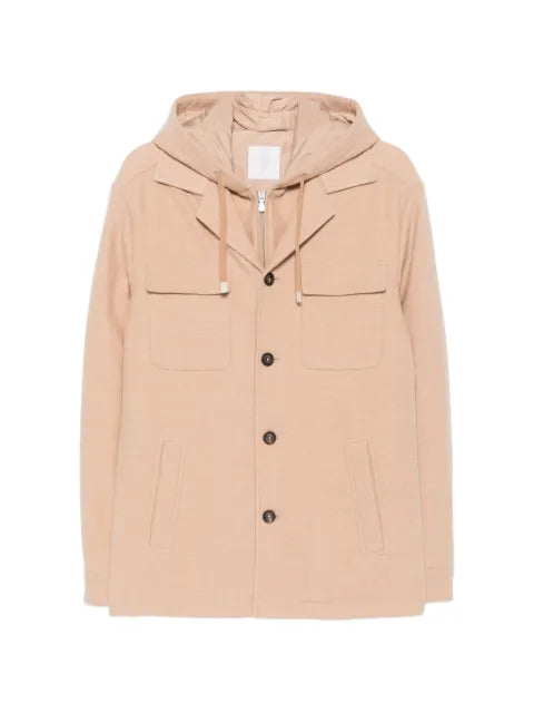 Eleventy hooded button-up jacket