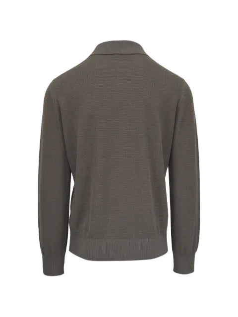 Zegna fine-knit polo-collar sweater