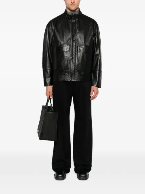 SERGIO MORETTI FIRENZE high-neck leather jacket