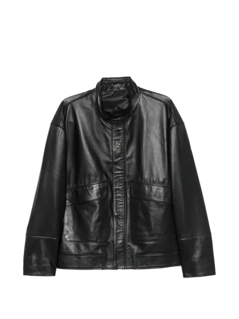 SERGIO MORETTI FIRENZE high-neck leather jacket
