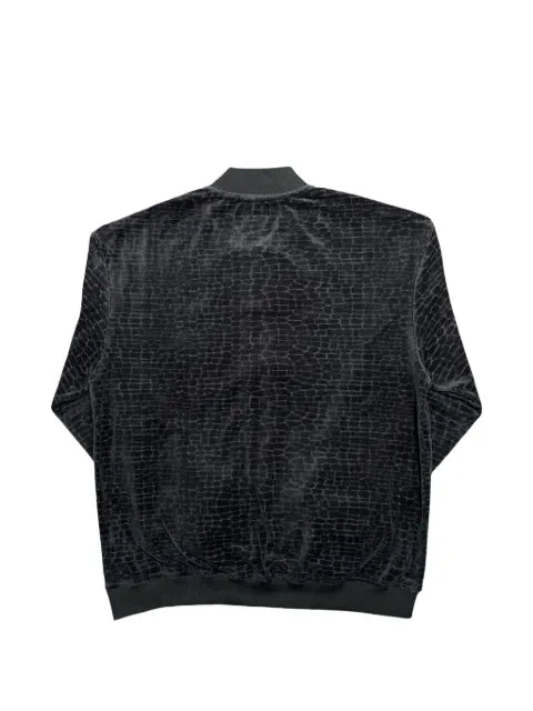 Sinclair croc-jacquard velour bomber jacket