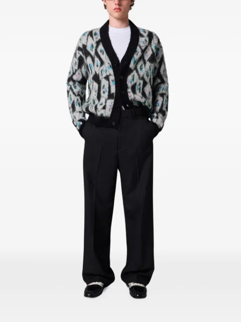 MSGM argyle-patterned brushed-finish cardigan