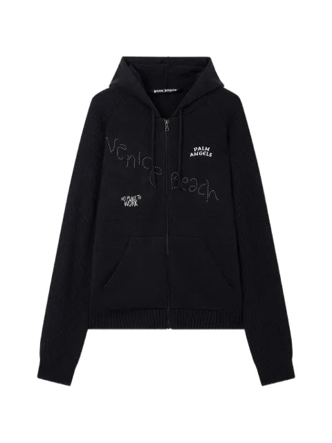 Palm Angels Surfer Dreams knit zip-up hoodie